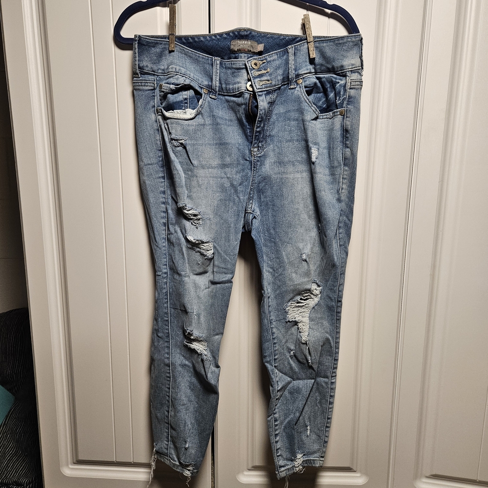 Torrid Light Blue Distressed Jeggings